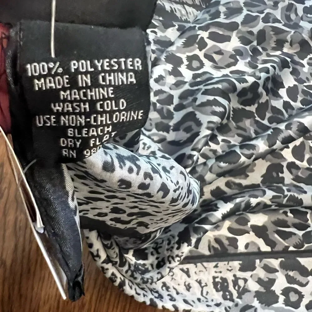 NWT Cejon Black Animal Print Large scarf. 34 x 35”